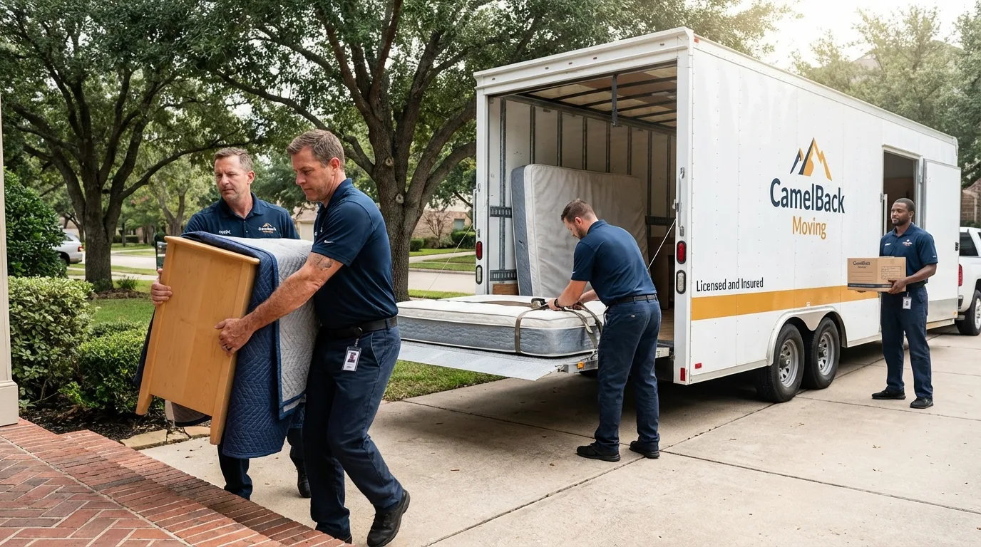 Crew loading residential truck for cross-state move from Ware Shoals, SC