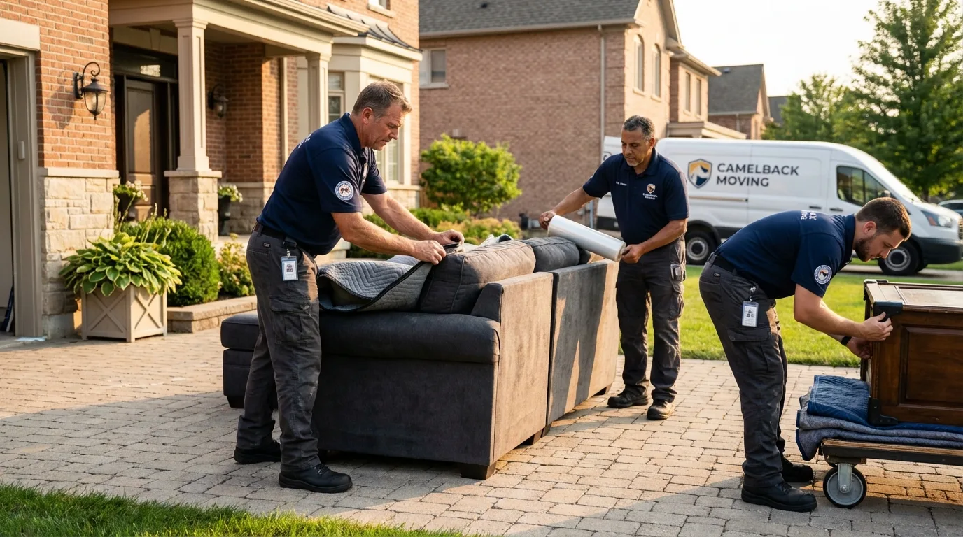 Large estate moving crew wrapping furniture in Ware Shoals, SC