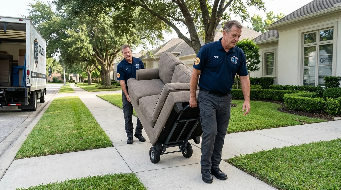 Local residential moving crew loading furniture in Ware Shoals, SC